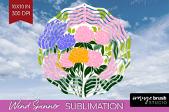 Peony Modern Floral Wind Spinner Sublimation PNG Sping Product Image 1
