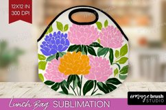 Peony Modern Floral Lunch Bag Sping Flower Lunch Bug PNG Product Image 1