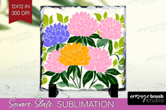 Peony Modern Floral Slate PNG Sping Flower Square Slate Product Image 1