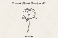 Minimal Botanical Flower SVG, Thin Line Floral Outline, PNG. Product Image 1