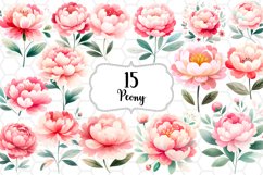 Peony Cliparts Flower Sublimation Bundle