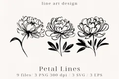Minimalist Floral Line Art Clipart SVG | PNG | EPS Product Image 1