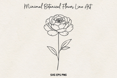 Minimal Botanical Flower SVG, Thin Line Floral Outline, PNG. Product Image 1