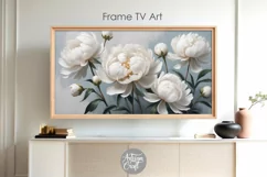 The artwork shows hand painted beautiful peony flowers in full bloom for Frame TV display as digital download 