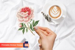 Peony Flower Sticker, Floral Sticker, Peony Decal Product Image 1