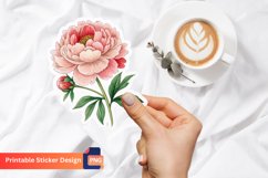 Peony Flower Sticker, Floral Sticker, Peony Decal Product Image 1