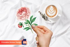 Peony Flower Sticker, Floral Sticker, Peony Decal Product Image 1
