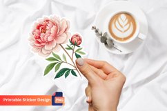 Peony Flower Sticker, Floral Sticker, Peony Decal Product Image 1