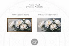 Peony flowers frame TV art, peonies painting, white flowers Product Image 3