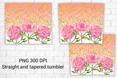 Flower tumbler design | Pink leopard sublimation Product Image 2