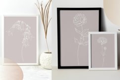 Gray botanical art printable, summer flowers wall art set 3 Product Image 4