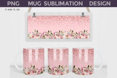 Peony Glitter Mug Sublimation | Mothers Day Mug Wrap Product Image 1