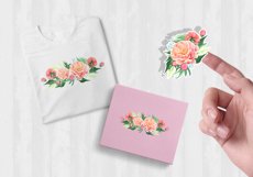 Pink Peony Flower Sublimation Designs PNG, Boho Floral Warp PNG, Summer Watercolor Clipart prewiev on mockup