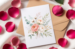 Watercolor Peony &amp; Rose Bouquets PNG Product Image 5