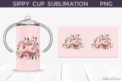 Peonies Sippy Cup Wrap | Sippy Cup Tumbler Sublimation Product Image 1