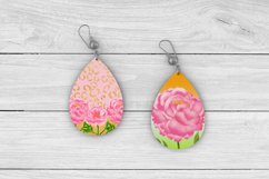 Teardrop earring sublimation design, teardrop earring bundle, flower earring sublimation, earring template png, peony flower sublimation.