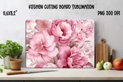 Peony flower kitchen cutting glass board sublimation design