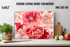 Peonies cutting glass board sublimation design