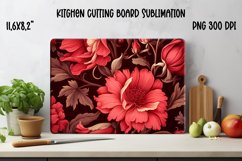 Peonies cutting glass board sublimation | Kitchen board