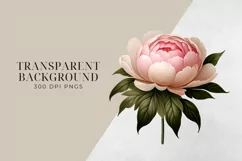 Birth Month Flowers Clipart, November Peony PNG. Product Image 2