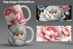 Peony flower mug wrap sublimation | Flower mug background Product Image 1