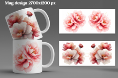Peony flower mug wrap sublimation | Flower mug background Product Image 1