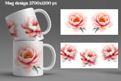 Peony flower mug wrap sublimation | Flower mug background Product Image 1