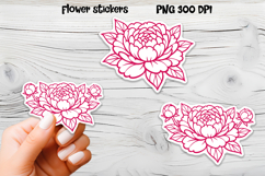 Peony flower sticker printable | Floral sticker PNG design Product Image 1