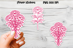 Peony flower sticker printable | Floral sticker PNG design Product Image 1