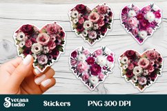 Flower stickers printable | Valentines stickers PNG Product Image 1