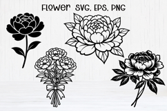 Peony flower SVG design | Floral SVG Product Image 1