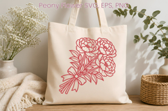 Vintage Peony Flower SVG Design | Summer Flower SVG Product Image 1