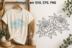 Decorative Peony Flower SVG Design | Summer Flower SVG Product Image 1