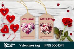 Valentines gift tags printable | Flower peonies gift tag PNG Product Image 1