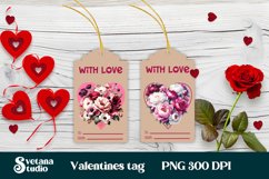 Valentines gift tags printable | Flower peonies gift tag PNG Product Image 1
