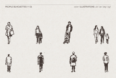 Urban People Silhouette Sketches Product Image 3