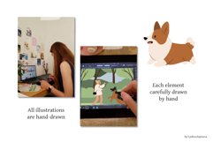 Diverse People And Dogs In Park, Vector Illustration Clipart Product Image 7