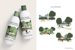 People and dogs in park illustration, dog lovers patterns Product Image 15