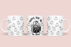 People Give Me the Creeps coffee mug sublimation wrap glass mug wrap svg presized for 11oz and 15oz glass mug are sublimation files