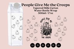 people give me the creeps halloween 17oz Milk Carton Bottle Wrap SVG Design Instant download digital files for creative packaging solutions