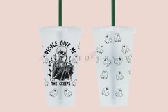 People Give Me the Creeps halloween starbucks 24oz cold cup wrap svg presized template for tumbler venti suitable for cricut and silhouette