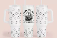 People Give Me the Creeps Halloween 40oz quencher tumbler sublimation full wrap high resolution transparant background