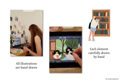 Vector Illustrations of People in Park and Nature Scenes Product Image 5