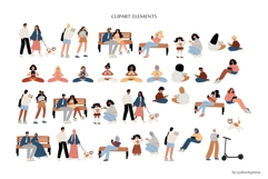 Diverse Characters and Park Elements Illustration Collection Product Image 2