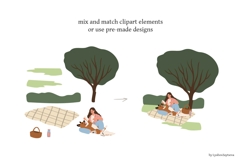 People in Park Illustration Set, Patterns and Landscapes Product Image 15