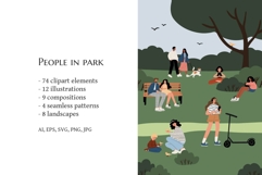 People in Park Illustration Set, Patterns and Landscapes Product Image 2