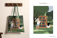 People in Park Illustration Set, Patterns and Landscapes Product Image 4