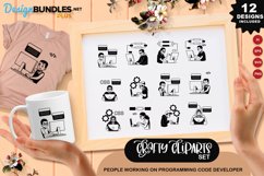 People Working On Programming Code Developer Clipart Set Product Image 1