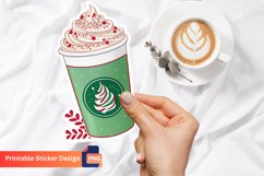 Peppermint Christmas Latte Sticker, Christmas Drink Sticker Product Image 1