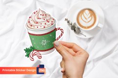 Peppermint Christmas Latte Sticker, Christmas Drink Sticker Product Image 1